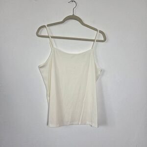Ivory Cream Camisole Tank Top Boxy Oversized Loose Fit Neutral Clean Girl L